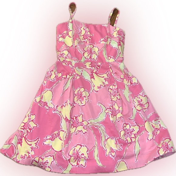 Lilly Pulitzer Hotty Pink Day Floral Beach Sundress Pockets Strapless 2 - Picture 10 of 14